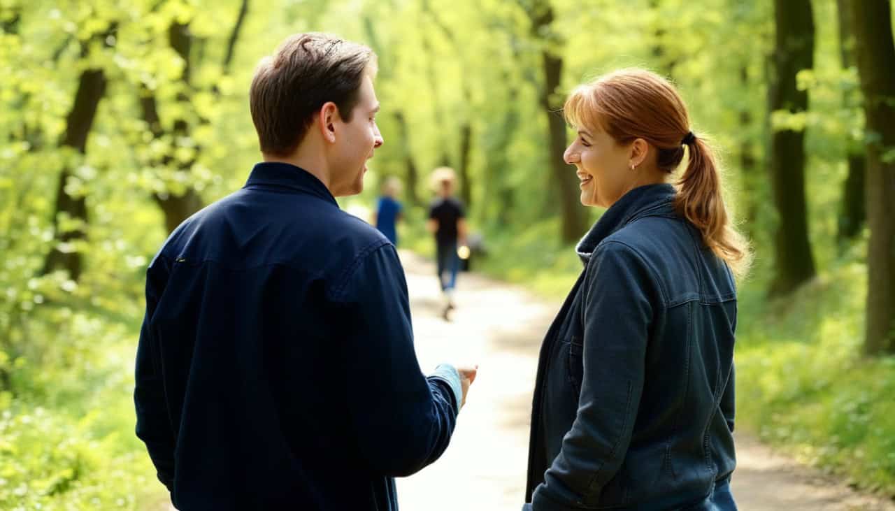 wandelcoach met coachee wandelen ddoor natuur